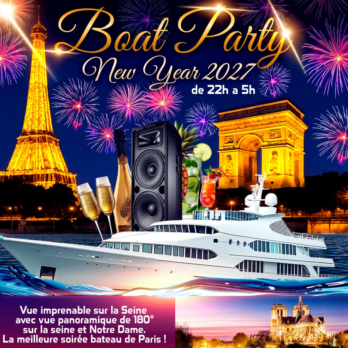 BOAT PARTY NEW YEAR 2027 - NOUVEL AN D'EXCEPTION SUR LA SEINE